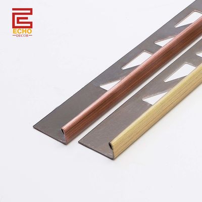 jakość  Outdoor Straight Stainless Steel Tile Trim Flat Metal Edge Trim 10mm fabryka