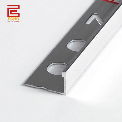 10mm Dekoracyjny Ceramic Tile Transition Strip Szary Chrome Tile Edge Strip