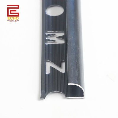 Aluminiowe ciemno szare płytki wykończenie 10mm End Caps Płytki krawędzie paska do dekoracji ścian