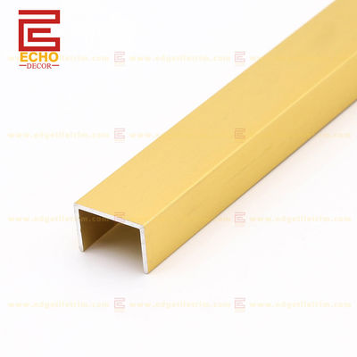 Dekoracyjne płytki z brzegiem Matte Gold U Shape Aluminium Tile Trim 2.5
