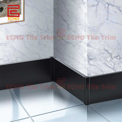 Wodoszczelny Aluminium Czarny 100mm Skirting Board Profile Wall Easy Flexible Installacja Długość 2-3m/na zamówienie